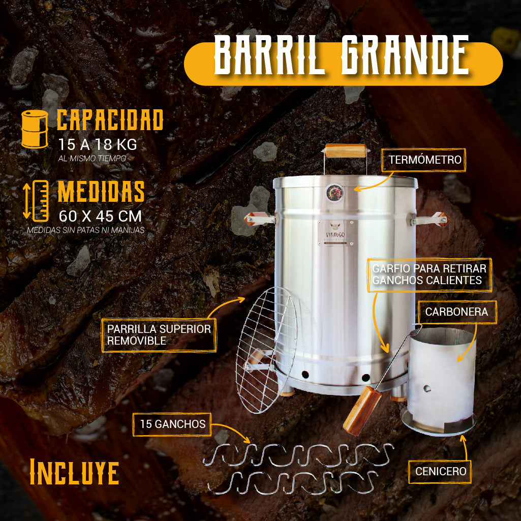 BARRIL ASADOR GRANDE - LÍNEA PREMIUM