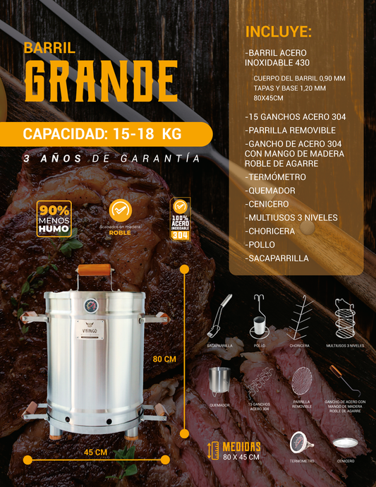 COMBO BARRIL ASADOR GRANDE