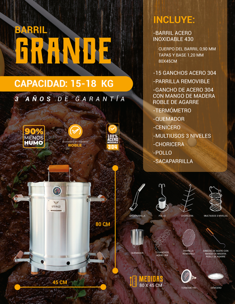COMBO BARRIL ASADOR GRANDE